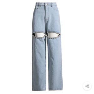 [NWT] Crystal Embellished Straight Jeans